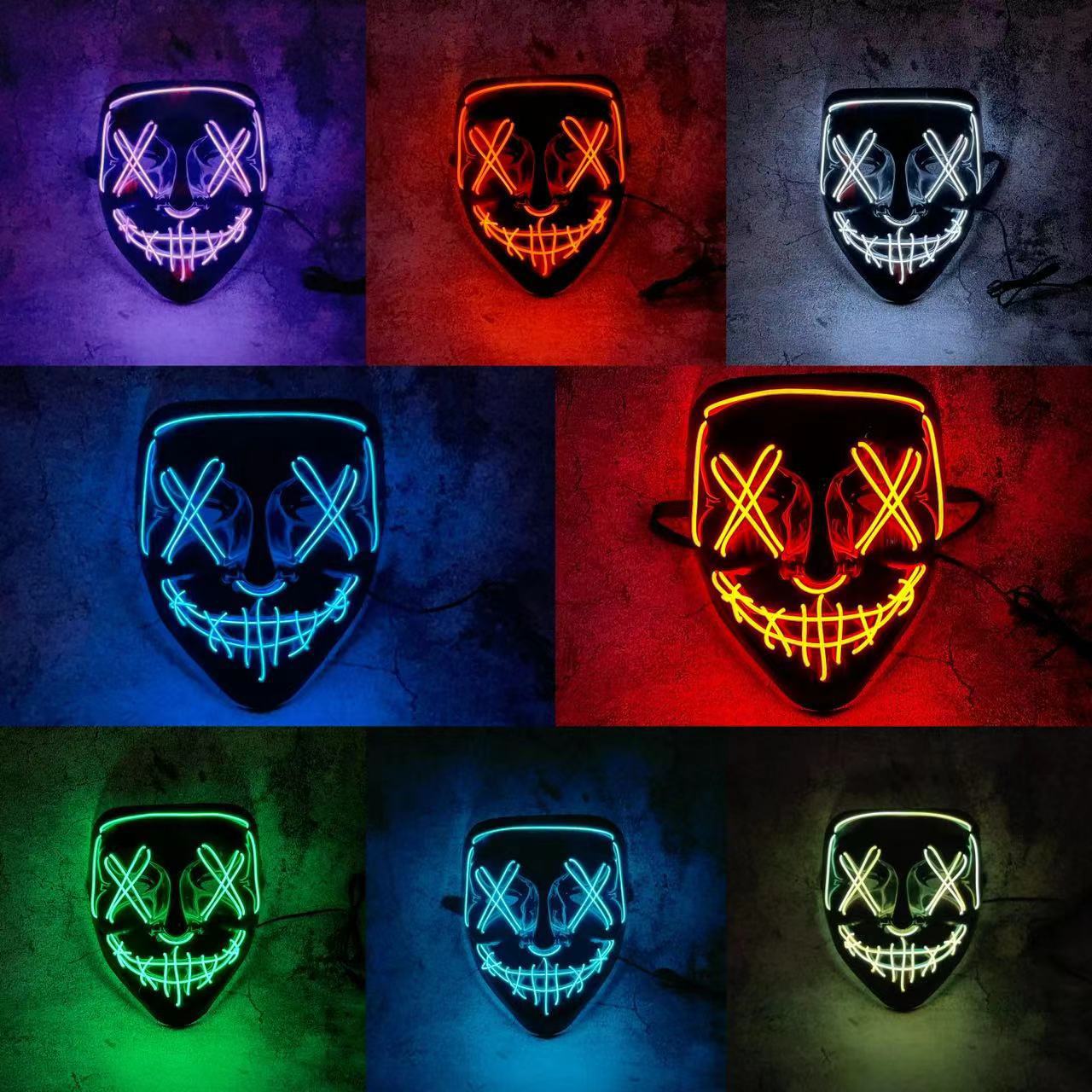 Led Purge Mask Halloween - Maschera LED Neon Wireless Multi Glow