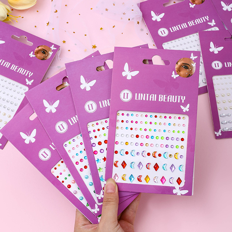 Party Supplies - Adesivi per il Viso con Gemme,