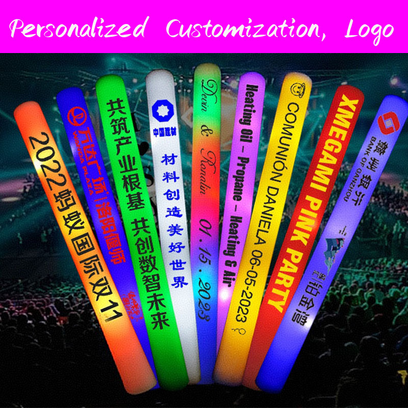 Flashing Led Foam Sticks Party - 30 bastoncini luminosi in schiuma a